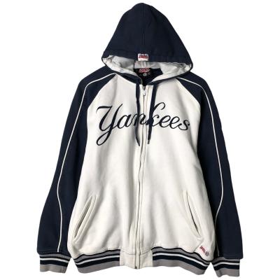 レア物！　ニューヨークヤンキース　ジップアップジャケット ホワイト ニューヨークヤンキースパーカー（ファッション）（ジップ、ボタン