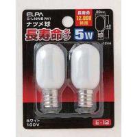 エルパ (ELPA) ナツメ球ロング 電球 照明 E12 5W ホワイト G-L10NB(W) | ジェイシーストア