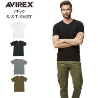 AVIREX アヴィレックス デイリー　無地　テレコ　半袖　Vネック　Tシャツ　6143501　白　黒　グレー　オリーブ　アビレックス | ジーンズアンドミリタリーアイドル