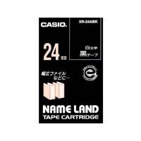 カシオ ネームランド 24mm 黒／白文字 XR-24ABK  テープ 黒 カシオ ラベルプリンタ | JetPrice