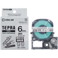 キングジム テープカートリッジ強粘着ラベル6mm透明黒文字 ST6KW  テープ 強粘着 ＴＲ用 キングジム ラベルプリンタ | JetPrice