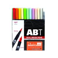 【お取り寄せ】トンボ鉛筆 デュアルブラッシュペン ABT 24色ベーシック AB-T24CBA  水性ペン | JetPrice