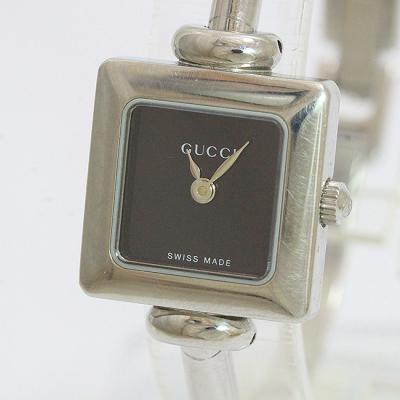 GUCCI(グッチ) バングル 1900L 黒文字盤 ステンレススチール(SS