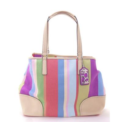 （美品）COACH ニューハンプトンズ ミディアム レザー トート　バッグ コーチ coach ハンプトンズミディアムキャリーオール トート