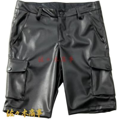 AD1990 90s archive レザーワイドショートパンツ ショーツ 黒 AD1990 90s archive レザーワイドショートパンツ ショーツ 黒