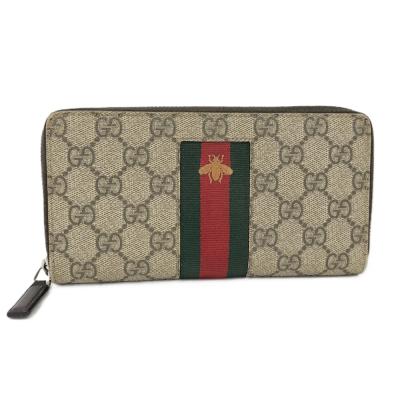箱付◎GUCCI ブラウンレザー 長財布 GGパターン バンブー 正規店購入