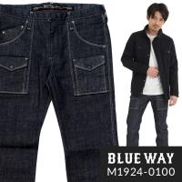 BLUEWAY タイトストレート パイプドステム ブッシュパンツ ソリッドストレッチデニム（ワンウォッシュ）:M1924-0100 | BLUEWAY JKURA ジーンズ デニム店