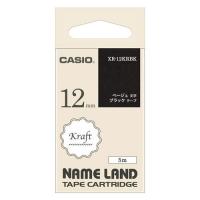 カシオ テープカートリッジ クラフトテープ(12 幅/ ブラックテープ/ ベージュ文字) CASIO NAME LAND(ネームランド) XR-12KRBK 返品種別A | Joshin web