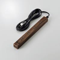 エレコム 木目柄スリムタップ 雷ガード内蔵 ウォルナット(6個口・3m) ECT-0203W 返品種別A | Joshin web