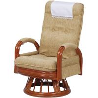 HAGIHARA(萩原) ギア回転座椅子ハイバック ラタン(幅55×奥行65〜93×高さ78〜91cm) RZ-973-HI-LBR 返品種別A | Joshin web