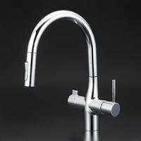 KVK 台付き1穴 ビルトイン浄水器用シングルシャワー付混合栓(キッチン用) 浄水カートリッジセット付 (水栓)KVK KM6081SCEC 返品種別B | Joshin web
