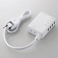 エレコム モバイルUSBタップ(コード付)USB 4ポート(ホワイト) MOT-U06-2144WH 返品種別A | Joshin web