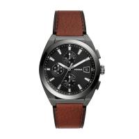 Fossil Mens Everett Quartz Stainless Steel and Eco Leather Chronograph Watc | JOYFUL Lab