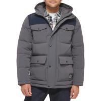 Levis Mens Arctic Cloth Quilted Performance Parka, Charcoal/Navy, Small | JOYFUL Lab