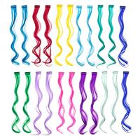 SWACC 22 Pcs Colored Party Highlights Clip on in Hair Extensions Multi-Colo | JOYFUL Lab