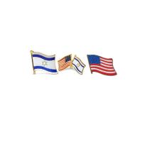 Novel Merk パトリオティック イスラエル州とアメリカ国旗 プライドラペルまたは帽子ピン&amp;タイタック3点セット クラッチバック付き | JOYFUL Lab