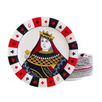 紙皿 60枚 使い捨て カラフル かわいい カジノ パーティープレート ポーカーテーマデザイン 6種類の詰め合わせ カジノパーティー用品 誕生日 デザ | JOYFUL Lab