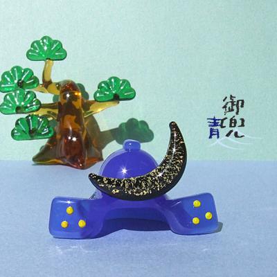 硝子細工 硬質兜 青
