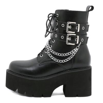 地雷 サブカル YOSUKEヨースケ 厚底ブーツ チェーン ベルト y2kパンク