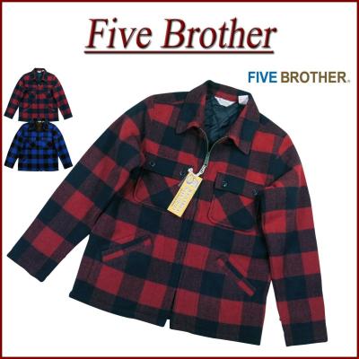 RyanFIVE BROTHERバッファローチェックウールジャケットS 50´s FIVE BROTHER ウールジャケット バッファローチェック