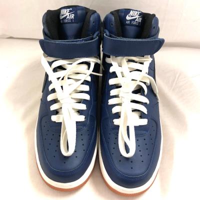 Nike Air Force 1 ハイカット シューズ ホワイト/ブルー 楽天市場】ナイキ エアフォースワン ハイカット（カラーホワイト