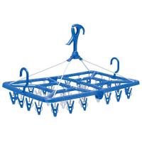 オーエ 洗濯 物干し ハンガー ブルー 36ピンチ ベランダ用 目隠しハンガー 角ハンガー 金属製吊り紐 ピンチ 取り替え 簡単 | JURI SHOPS