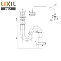 LIXIL,INAX,LF-4SA,床排水Sトラップセット,オーバーフロー穴付ゴム栓式 