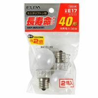 朝日電器（ELPA）　長寿命ミニクリプトン球 40W形 E17 ホワイト 2個入　【品番：GKP-362LH（W）】 | 住設プロ Yahoo!店