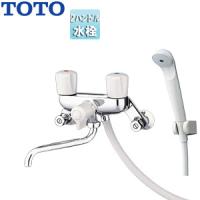 TOTO TMS25C 浴室用蛇口[壁][浴槽・洗い場兼用][2ハンドル混合水栓][一時止水なし][スプレーシャワー付] | 住設ドットコム ヤフー店