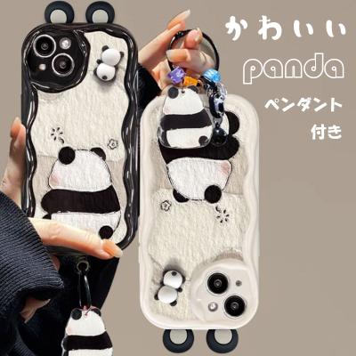 パンダ イニシャル スマホケース iPhoneケース iPhoneケース かわいい 耳付き パンダ シルバー スマホケース
