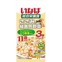 P-4901133779701 いなばペットフード いなば ささみと緑黄色野菜 11歳からのとり軟骨入り 60g×3袋 | 家電のSAKURA