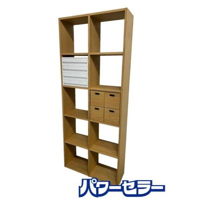 無印良品 スタッキングシェルフ オーク材 5段×2列 チェスト ケース付属