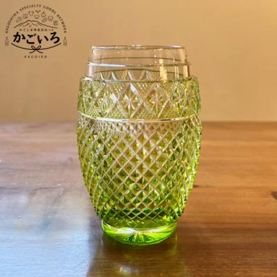 【未使用新品】薩摩切子 弟子丸 透明ガラス 切子 タンブラー 共箱 専用布付き 未使用新品】薩摩切子 弟子丸 透明ガラス 切子 タンブラー 共箱 専用布