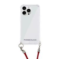 PHONECKLACE ロープショルダーストラップ付きクリアケース for iPhone 13 Pro ダークレッド PN21605i13PRD | 家具プラザ