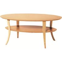 ローテーブル センターテーブル 幅100cm ナチュラル オーバル型 木製 棚付き 組立品 リビング ダイニング インテリア家具 | 家具プラザ