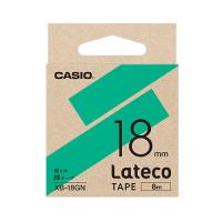 カシオ計算機 Lateco 詰め替え用テープ 18mm 緑テープ 黒文字 XB-18GN | カグチョク