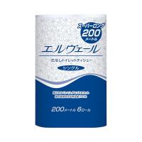 大王製紙 エルヴェールトイレットティシュー シングル 芯なし 200m 無香料 1セット(48ロール:6ロール×8パック) | カグチョク