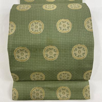 O-198 名古屋帯 名古屋仕立て 九寸 正絹（開き名古屋帯 美品 逸品 龍村 