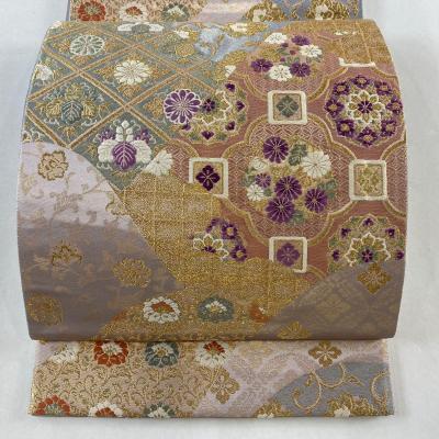 袋帯 美品 逸品 じゅらく 落款 面倒くさ 帝王紫 丸文 華文 金 袋帯 美品 逸品 じゅらく 落款 面倒くさ 帝王紫 丸文 華文 金