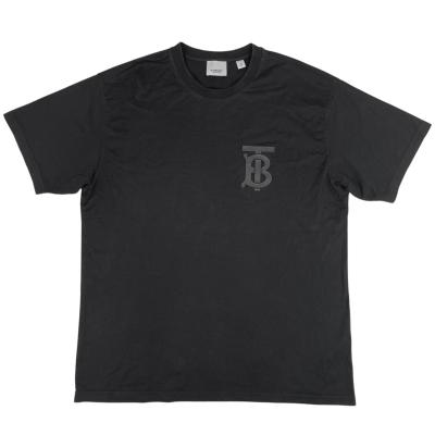BURBERRY バーバリー 刺繍ロゴ 半袖Tシャツ ブラック サイズL/G