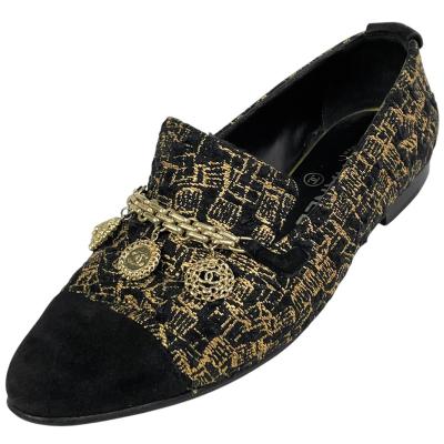 シャネル　パンプス　黒　ゴールド　レザー　ファブリック　CHANEL CHANEL パンプス｜シューズ｜ファッション おすすめ人気商品一覧