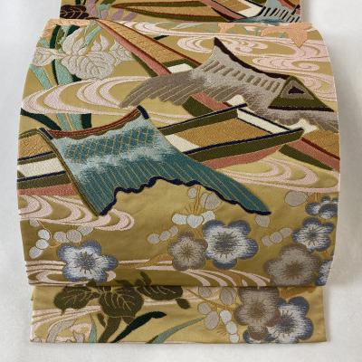 O0856 美品 逸品 上品 ハイブランド 白綾苑大庭 正絹 袋帯 O0856 美品 逸品 上品 ハイブランド 白綾苑大庭 正絹 袋帯 大庭帯の