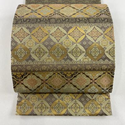 ＊将監＊袋帯 正絹 箔屋清兵衛 草木染め 五葉松 濃いグレージュ 極美品 袋帯 正絹 箔屋清兵衛 草木染め 松 五葉松 濃いグレージュ