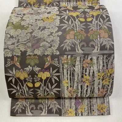 箔屋清兵衛　正絹袋帯 グレー系 幾何学模様 箔屋清兵衛 正絹袋帯 グレー系 幾何学模様