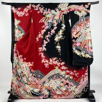 逸品　訪問着　4点セット　【辻が花　絞り　金彩　裄丈67】 逸品 訪問着 4点セット 【辻が花 絞り 金彩 裄丈67】