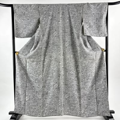 GTIZ 様御専用。HH-16 小紋 着物 灰色系　山岡古都　百人一首柄 miyagawa-kimono_sb16419