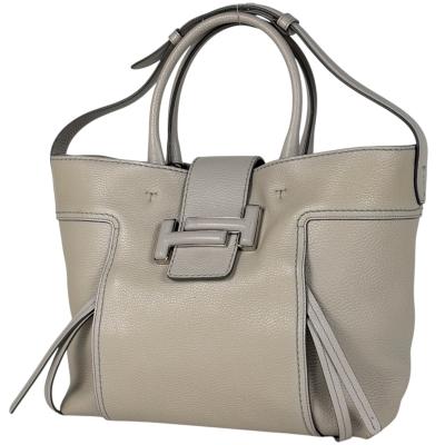 Tod's グレー レザー トートバッグ トッズ TOD S)（TOD'S／レディーストートバッグ）（色：グレー系