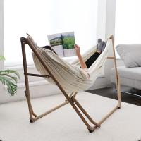 ポータブルハンモック 3WAY 自立式 収納バッグ付き 綿 ハンモック チェア  ハンガーラック スリム 木製 室内 アウトドア レジャー 木目調 Sifflus シフラス | 照明・家具・雑貨の快適ホームズ