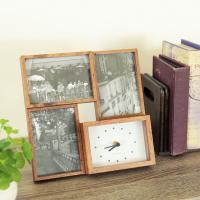 フォトフレーム 4枚 置き時計 掛け時計 写真立て 壁 写真 複数 雑貨 木製 北欧 モダン おしゃれ かわいい プレゼント ビット・フォー マグネット 母の日 | 照明・家具・雑貨の快適ホームズ