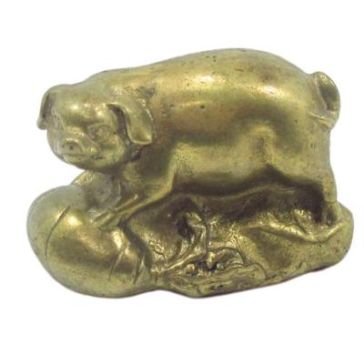 {整理番号:BH022}本水晶丸笑豚風水開運置物(木台付き) 整理番号:BH022}本水晶丸笑豚風水開運置物(木台付き)